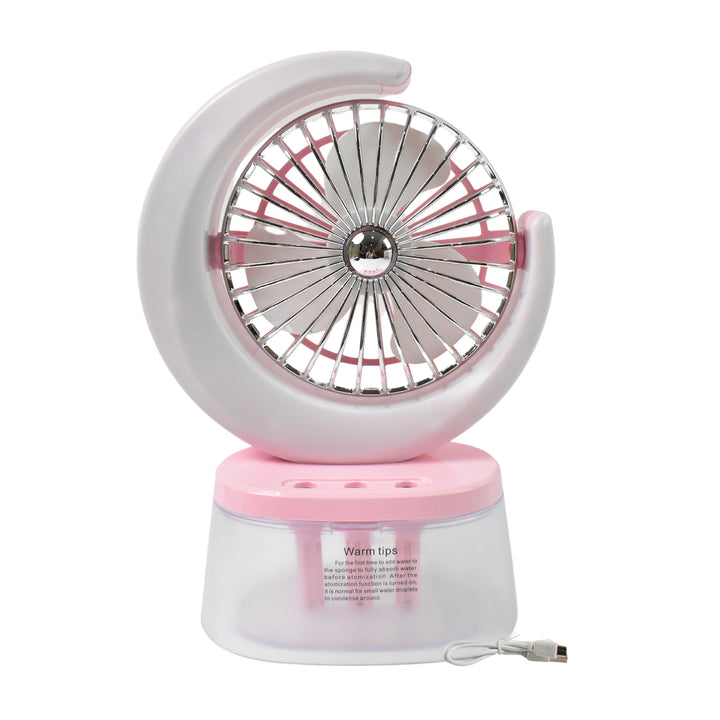 Desktop Fan - Camping Fan With Led Light Portable Humidifying Fan (1 Pc  Plug  Play Fan) - Trendex