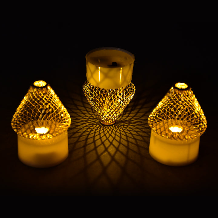 6551 12pcs Flameless And Smokeless Decorative Candles Acrylic Led Tea Light Candle For Gifting House Light For Balcony Room Birthday Christmas Festival Events Decor Candles (12 Pieces) - Trendex