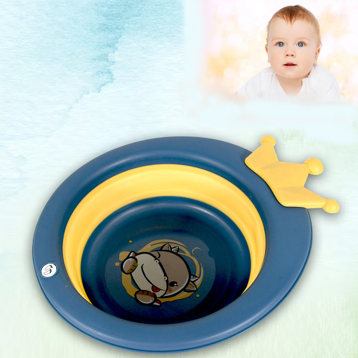 17514 Cartoon Shape Wash Basin Space Saving Multi Function Foldable Baby Wash Basin Easy Clean Lightweight Thicken For Washing Face For Home (33x31 Cm  1 Pc) - Trendex