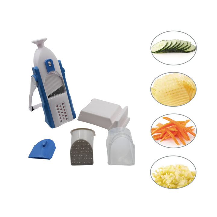 2904  Multi-function Time Saving Vegetable Slicer Cutter + Julienne 5-in-1 Food Vegetable Potato Chopper Garlic Grinder - Trendex
