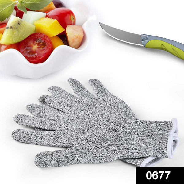 0677 Anti Cutting Resistant Hand Safety Cut-proof Protection Gloves  (Multicolour) - Trendex