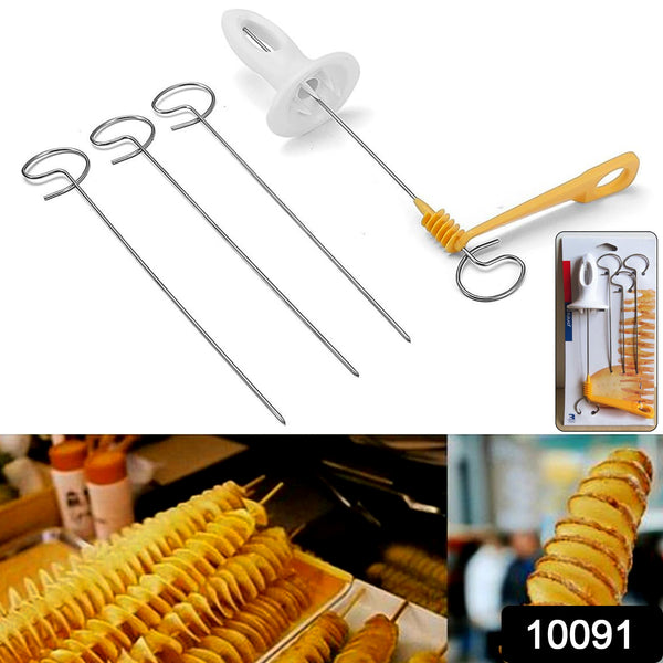 1 Set Potato Spiral Cutter Potato Twister (4 Spits) - Trendex