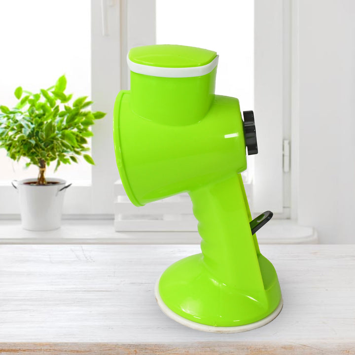 8247 6 In 1 Multi Functional Vegetable Cutter  Slicer Hand Machine Cutting Slice Cut Thick Cut Silk All In One Vegetable Chopper Cutter  Slicing Cutter Barrel - Vegetable Grater With 6 Removable Blades - Trendex