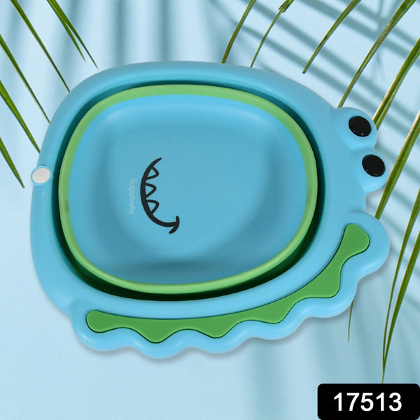 17513 Frog Shape Wash Basin Space Saving Multi Function Foldable Baby Wash Basin Easy Clean Lightweight Thicken For Washing Face For Home (3331cm  1 Pc) - Trendex