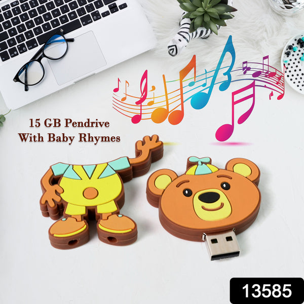 Portable Cartoon Shape Silicone Usb Pen Drive  Flash Disk (15 Gb With Baby Rhymes Song  1 Pc) - Trendex