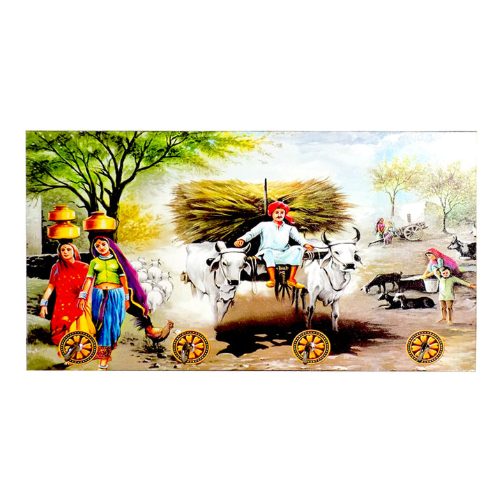 1584 Decorative Wooden Landscape Art With Hooks For Wall Hanging - Trendex