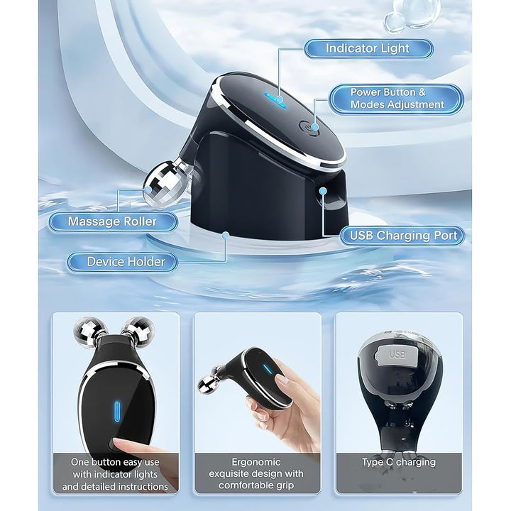 Microcurrent- Facial- Device Micro Current Face Massager Roller (1 Pc) - Trendex