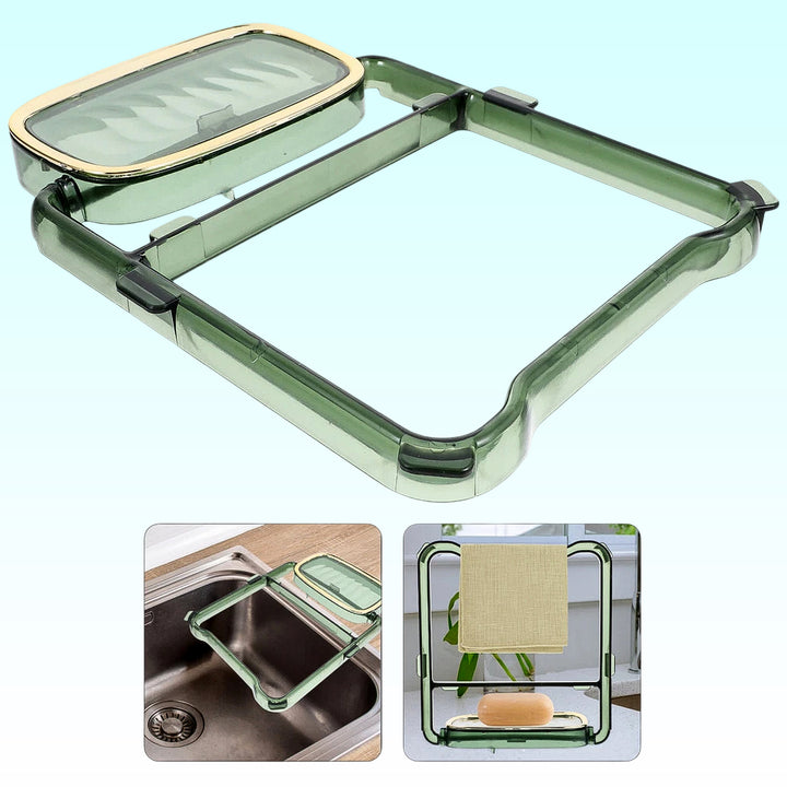 2-in-1 Self-adhesive Towel Hanger  Soap Holder Stand (1 Pc) - Trendex