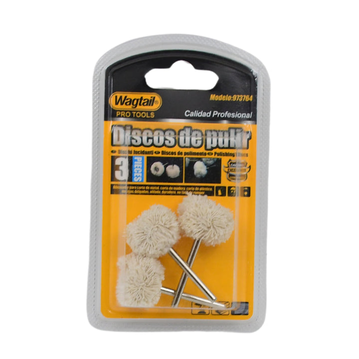 Cotton Polishing Buffing Wheel For Dremel Polishing Kit (3 Pc Set) - Trendex