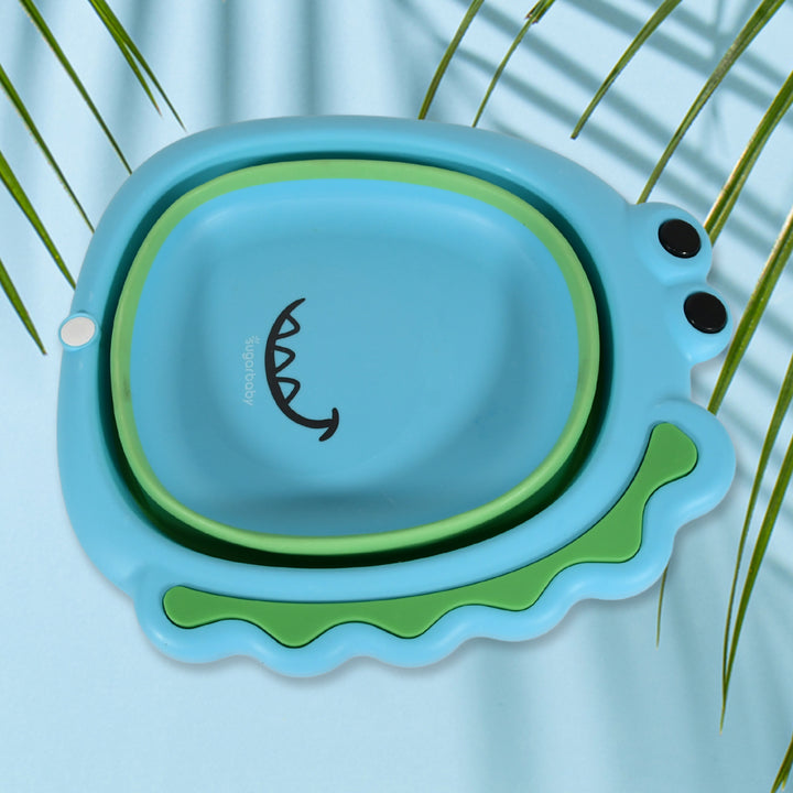 17513 Frog Shape Wash Basin Space Saving Multi Function Foldable Baby Wash Basin Easy Clean Lightweight Thicken For Washing Face For Home (3331cm  1 Pc) - Trendex