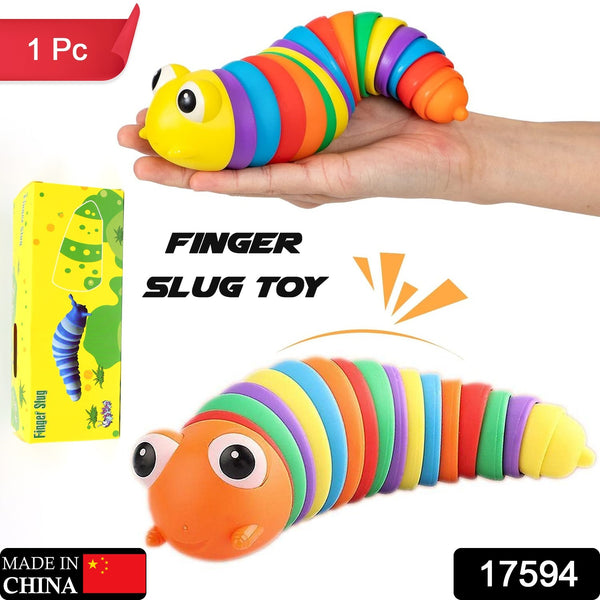 17594 3d Rainbow Color Plastic Slug Fidget Toys Stress Relieving Toy Sensory Slug Toy For Boys And Girls Finger Slug Toy For Autistic Caterpillar Fidget Toys Stress Relief Gifts For Toddlers Kids Adults  (1 Pc) - Trendex