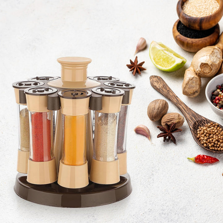 360 Revolving Spice Rack For Kitchen And Dining Table 8 Spice Jars - Trendex
