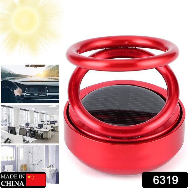 6319 Solar Power Car Aroma Diffuser 360double Ring Rotating Design Car Fragrance Diffuser Car Perfume Air Freshener For Dashboard Home Office - Trendex