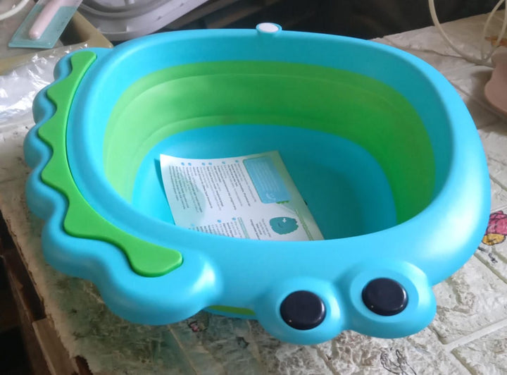 17513 Frog Shape Wash Basin Space Saving Multi Function Foldable Baby Wash Basin Easy Clean Lightweight Thicken For Washing Face For Home (3331cm  1 Pc) - Trendex