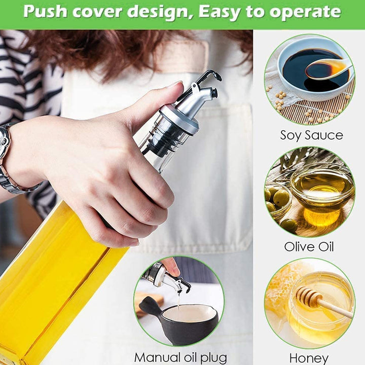10011 Transparent Glassoil Dispenser 500 Ml Bottle Set Of 2 Spice Jar 250 Ml Set Of 3 Oil Bottle For Kitchen Oil  Vinegar Storage Glass Bottle Glass Container For Spice Masala (5 Pcs Set) - Trendex