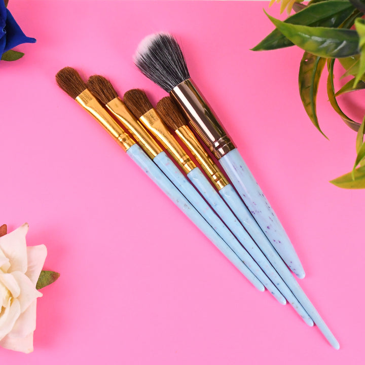5pc Makeup Brush Tools Kit (5 Pcs Set  Mix Color) - Trendex
