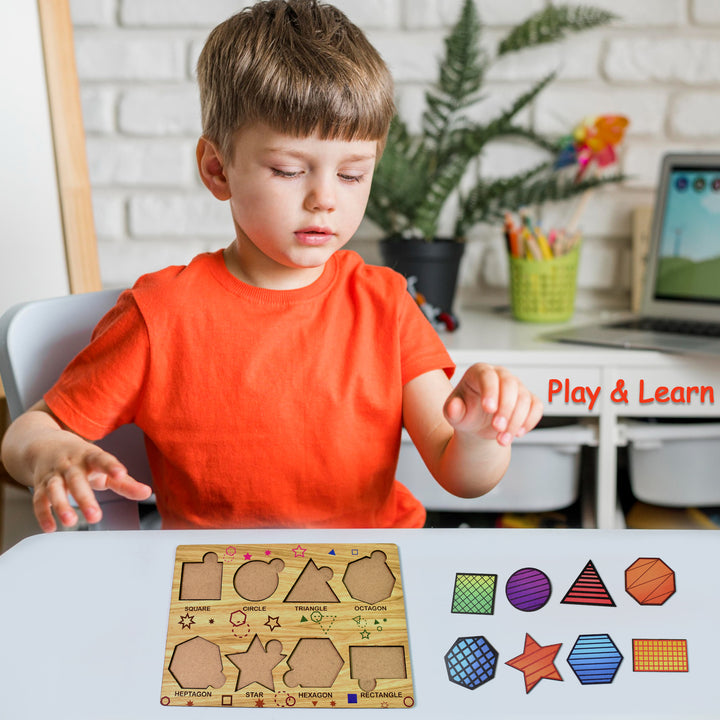 Wooden Triangles Puzzle Learning Educational Board (1 Set  2820 Cm) - Trendex