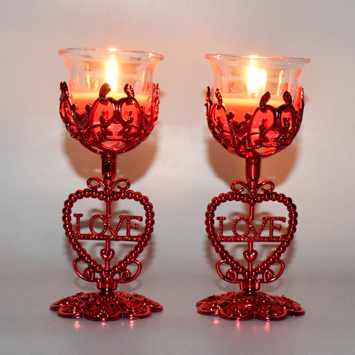 Tea Lights Holder Candle Stand (2 Pc Set) - Trendex