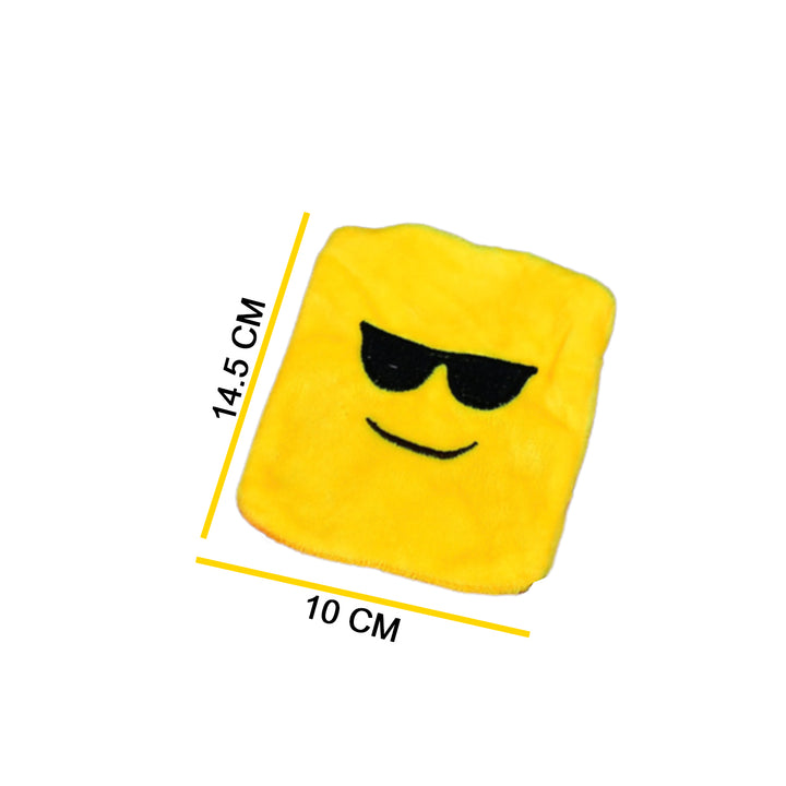6535 1pc Mix Emoji Designs Small Hot Water Bag With Cover For Pain Relief Neck Shoulder Pain And Hand Feet Warmer Menstrual Cramps. - Trendex
