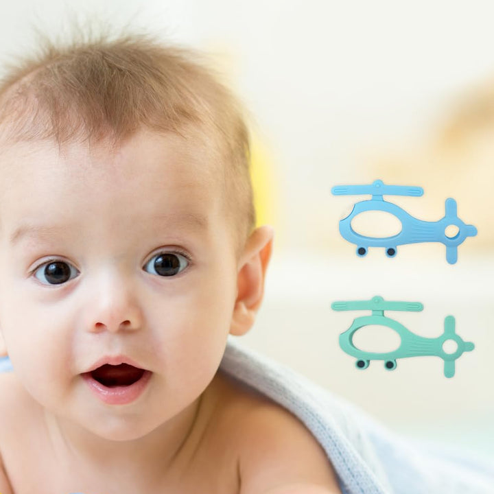 Silicone Helicopter Shape Teether For Baby (1 Pc  Mix Color) - Trendex