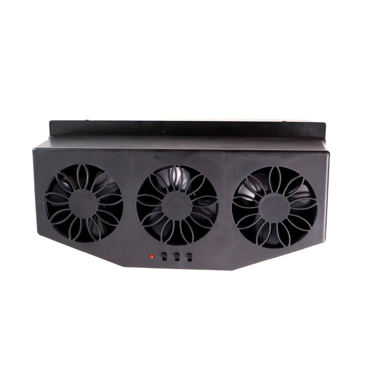 Triple Fan Solar Powered Car Exhaust Ventilation System With Usb Charging - Trendex
