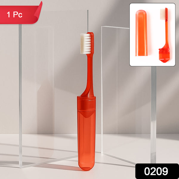 Portable Folding Toothbrush With Built-in Travel Case (1 Pc) - Trendex