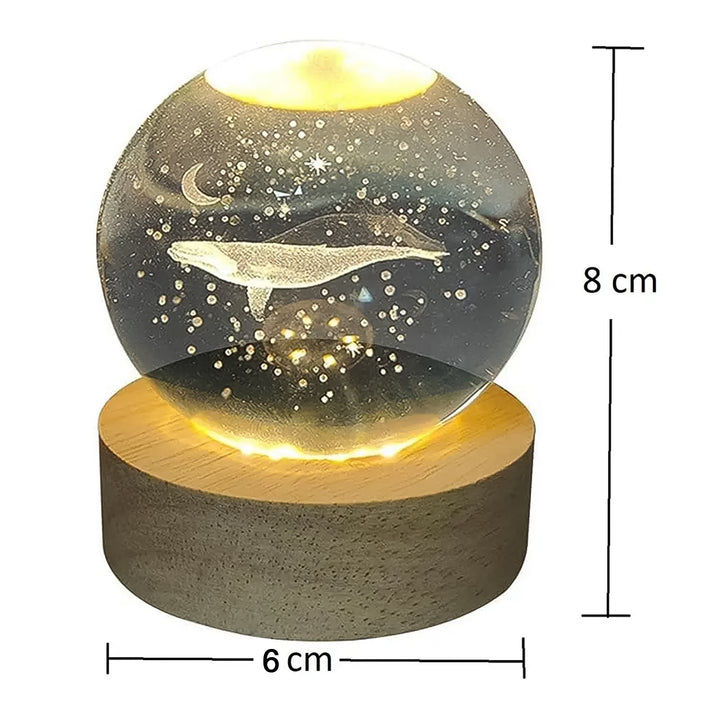 Fish 3d Crystal Ball Lamps With Base (1 Pc) - Trendex
