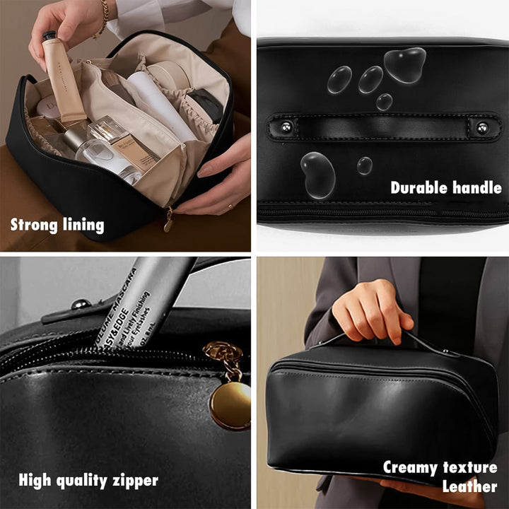 Premium Travel Makeup  Toiletry Organizer Pouch With Zipper  Handle(1 Pc) - Trendex