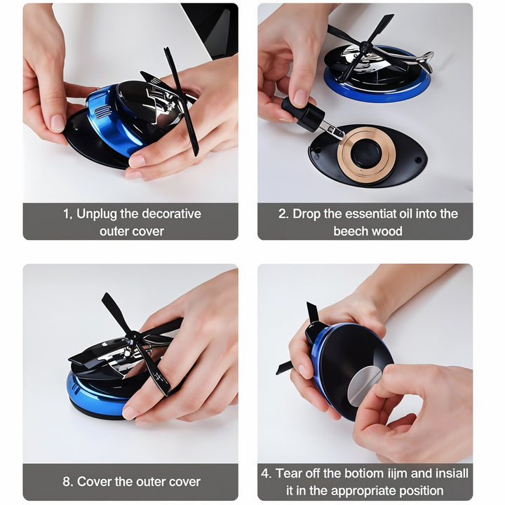Solar-powered Rotating Helicopter Car Air Freshener - Trendex
