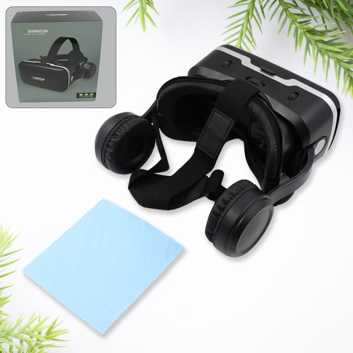12836 3d Hd Vr Glasses Virtual Reality Goggles Headset For Ios For Android Smartphonevr Goggles-for 3d Vr Movies Video Games With Headphones (1 Pc) - Trendex