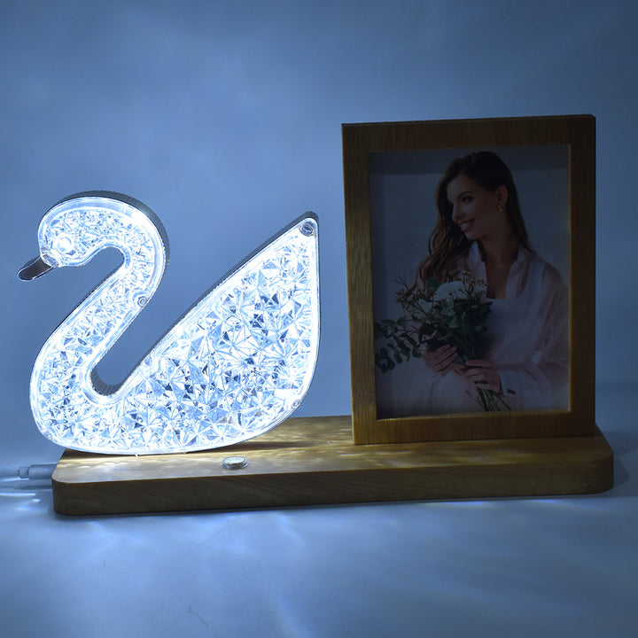 Duck Shape Cystal Led Lamp  Photo Frame Night Lamp  Wedding Gift  Love Couple - Trendex