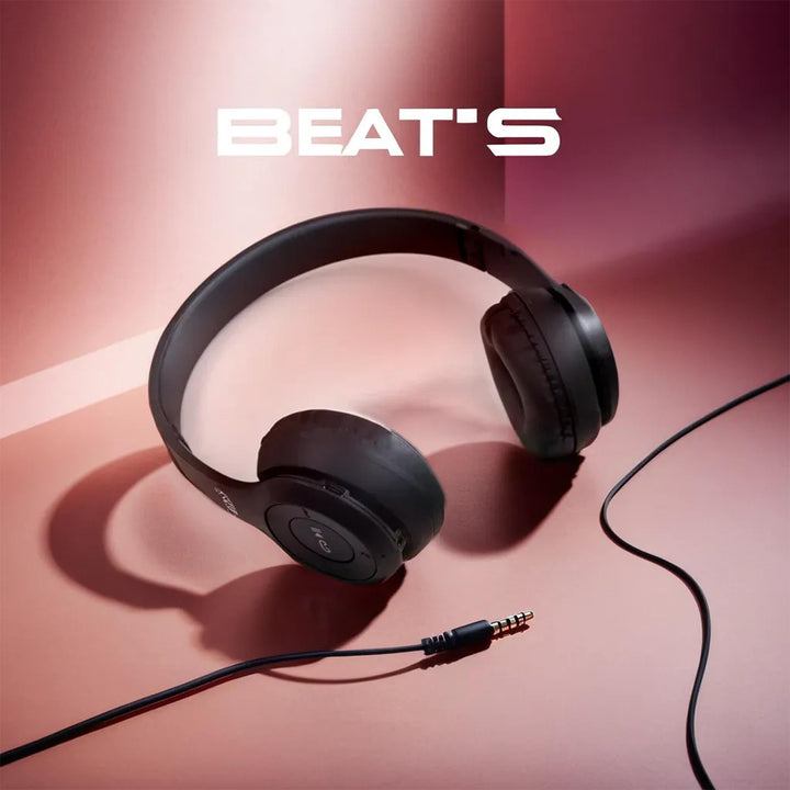 13052 Wireless Headphone Over The Head Bluetooth Headset Foldable Headband Hands-free With Calling Function (1 Pc) - Trendex