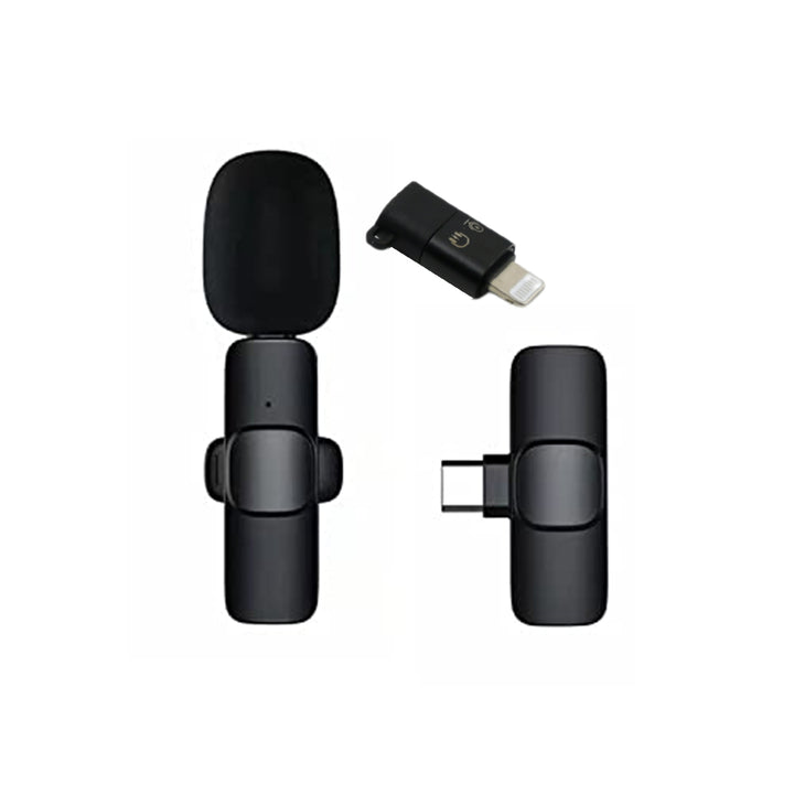 12639 Intelligent Noise Cancelling Live Streaming Clip On Microphone For Type-c  For Iphone With Charging Mini Wireless Lapel Collar Microphone - Trendex