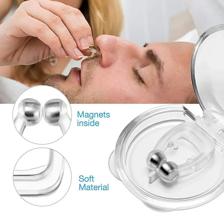 0349 Anti Snore Device For Men And Woman Silicone Magnetic Nose Clip For Heavy Snoring Sleeper Snore Stopper Anti Snoring Device (1 Pc) - Trendex