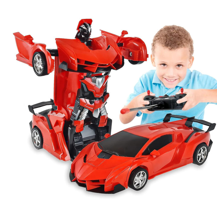 2 In 1 Automatic Robot Converted Remote Control Car With Light Scale 360drifting Deformation Robot Car Toy Kids Boys Robot Convertunique Toy For Boys (1 Pc) - Trendex