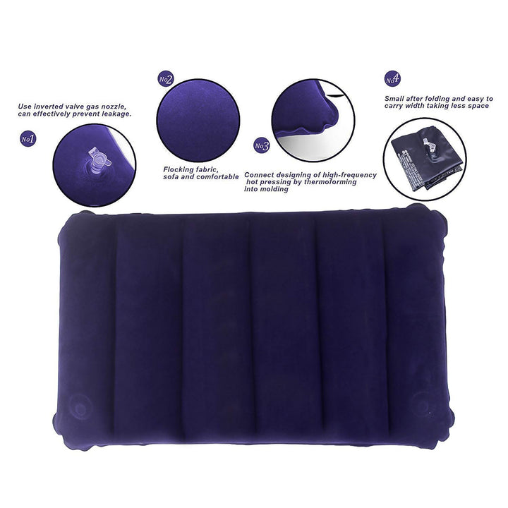 510 Velvet Air Inflatable Travel Pillow (Blue) - Trendex