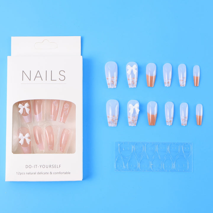 Reusable Press-on Artificial Nails With Adhesive Stickers (12 Pc) - Trendex