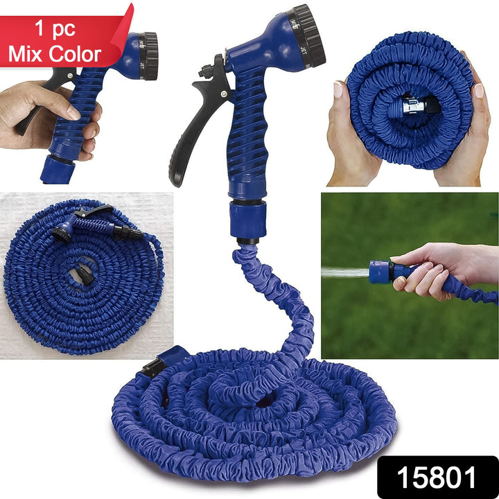 Expandable Magic Garden Hose With Spray Gun Approx 4 Metre Pipe (1 Set  Mix Color) - Trendex
