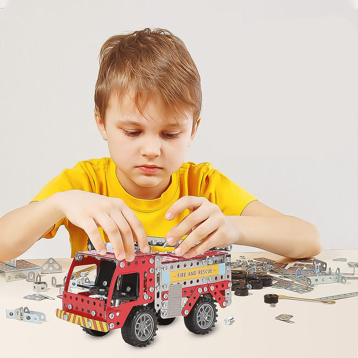 Metal Diy Fire Truck Building Blocks For Kids (Fire Truck  292pcs Of Truck Tool  1 Set) - Trendex