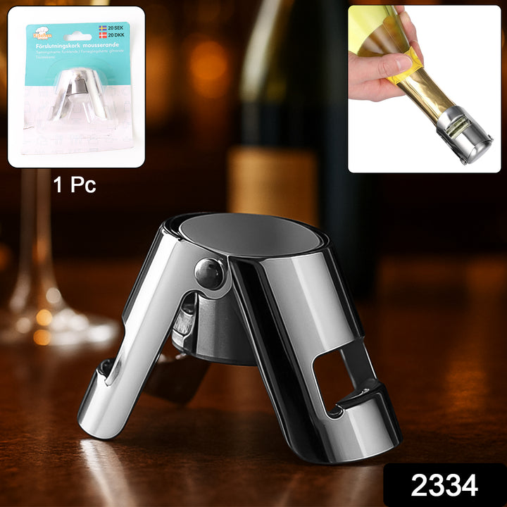 2334 Stainless Steel Sealed Sparkling Champagne Bottle Stopper Big Size - Trendex