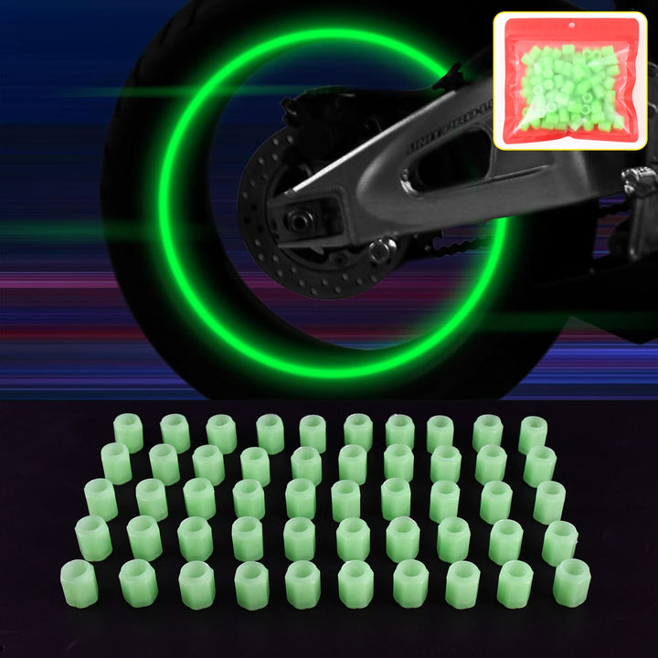 Tyre Valve Caps Luminous Glow Car Tire Valve Cap Covers Vaal Cap (100 Pcs Set) - Trendex