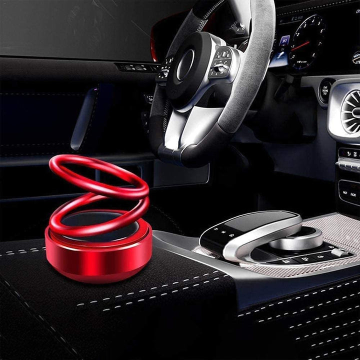 6319 Solar Power Car Aroma Diffuser 360double Ring Rotating Design Car Fragrance Diffuser Car Perfume Air Freshener For Dashboard Home Office - Trendex
