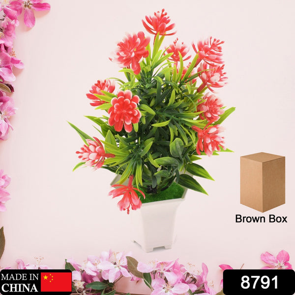 Wild Artificial Flower Plants With Cute Pot  Flower Plant For Home Office Decor  Tabletop And Desk Decoration  Artificial Flower For Balcony Indoor Decor Plants For Living Room (1 Pc) - Trendex