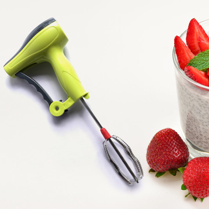 0703 Power Free Manual Hand Blender With Stainless Steel Blades Milk Lassi Maker Egg Beater Mixer Rawai - Trendex