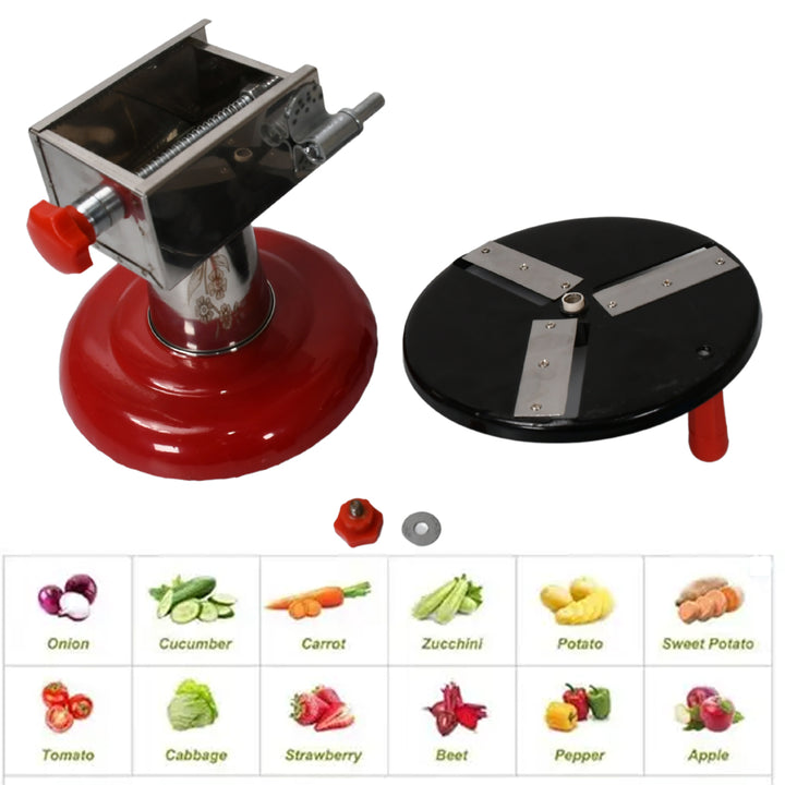 8259 Stainless Steel Chips Maker And Vegetable Slicer For Kitchen Potato Slicer Graters And Chippers. Chips Maker Is Suitable For Vegetable Cuttings. Chips Maker Consist Hard Coated Iron Wheel And Stand. - Trendex