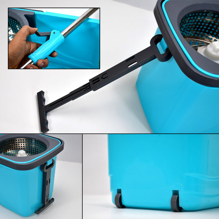 4027 Quick Spin Mop Plastic Spin Bucket Floor Cleaning Easy Wheels  Big Bucket Floor Cleaning Mop With Bucket - Trendex