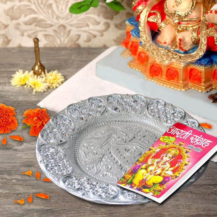 2495-silver-plated-swastik-pooja-thali-set-glossy-puja-thali - Trendex