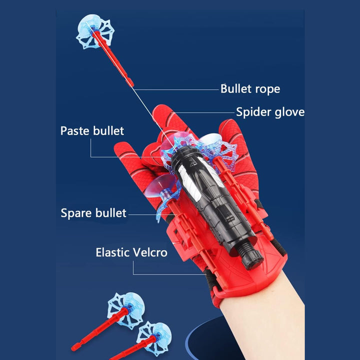 Web Shooter Toy For Kids Fans Launcher Wrist Gloves Toys For Kids Boys Superhero Gloves Role-play Toy Cosplay Sticky Wall Soft Bomb Funny Childrens Educational Toys - Trendex