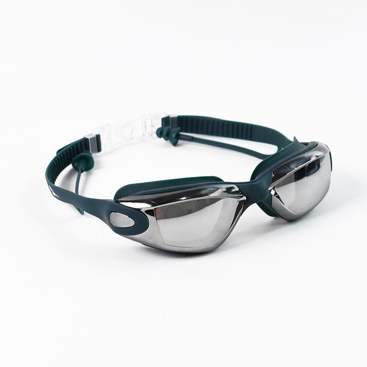 Professional Anti-fog Uv Protection Swimming Goggles With Mirrored Lenses And Earplugs - Trendex
