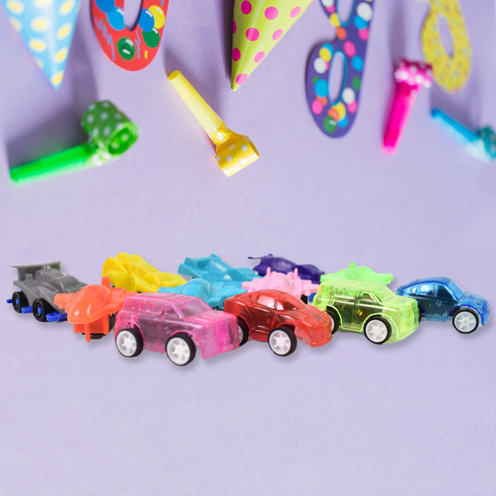 Mini Pull Back Car  Aeroplane Plastic Pull Back Car Cartoon Toys (12 Pcs Set) - Trendex